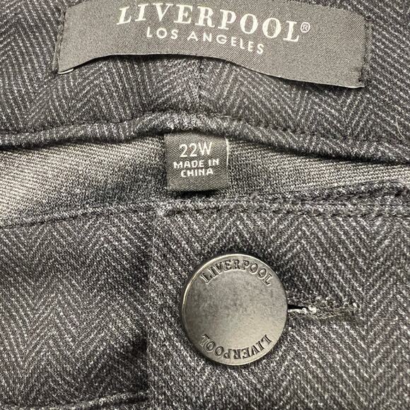Liverpool Los Angeles Gray Herringbone Career Dress Pants Easy Care Size 22W - Picture 2 of 13